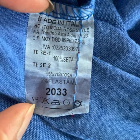 Made In Italy Vibrant Blue 100% Silk Maxi Dress | Moda Rose Style | EUC - Picture 6 of 7